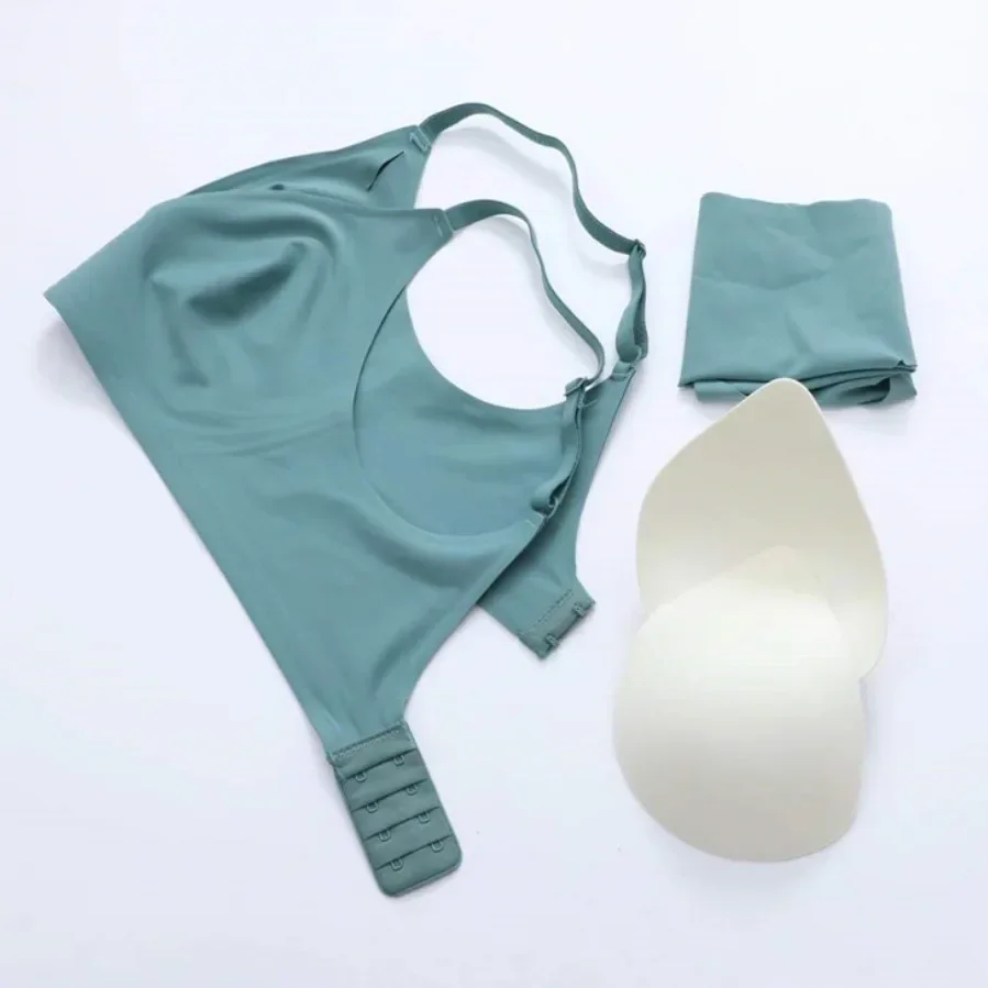 Sleep Bra Bralette - ชุดชั้นในยางลาเท็กซ์เนื้อเจลลี่ บราไร้ตะเข็บสำหรับผู้หญิง บราไร้โครงสำหรับใส่นอน บราเล็ตต์มีฟองน้ำถอดได้ บราแบบชิ้นเดียว ไร้โครง