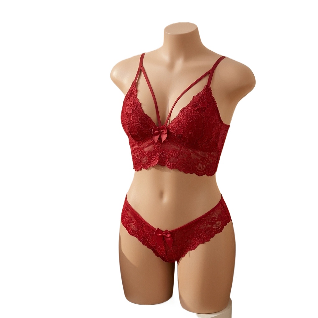 ชุดชั้นในลูกไม้ลายดอกไม้สองชิ้ - Lace Bralette Set บทวิจารณ์และราคา